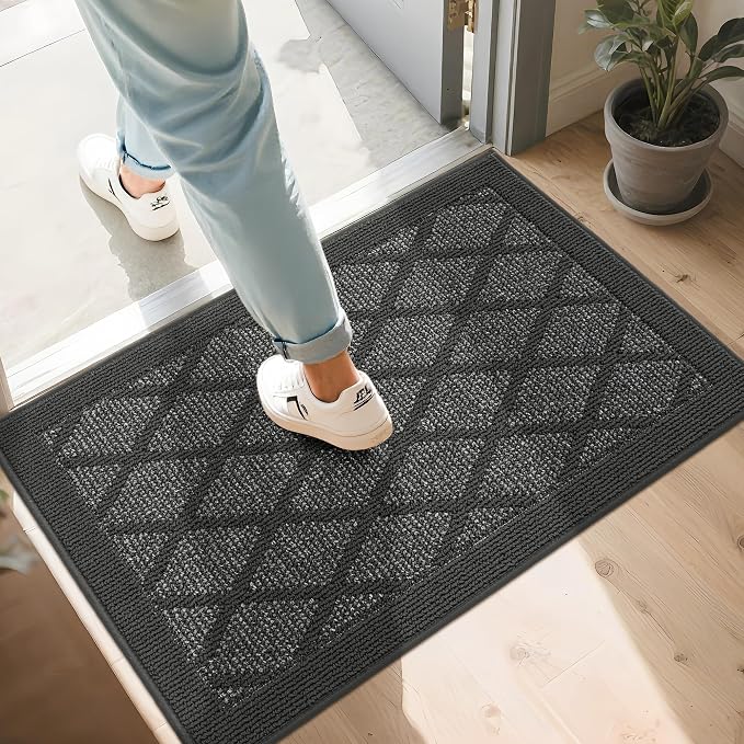 COSY HOMEER Non-Slip Door Mat 24"x36", Entryway Rugs Low Profile Absorbent Dirt by COSYHOMEER