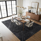 Rugshop Geometric Diamond Stripe Area Rug Anthracite Dark Gray 7' 10" x 10' - Image 9