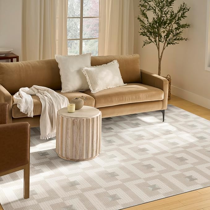 Nourison Nordic Ivory Beige 8' x 10' Scandinavian Area Rug - Image 4
