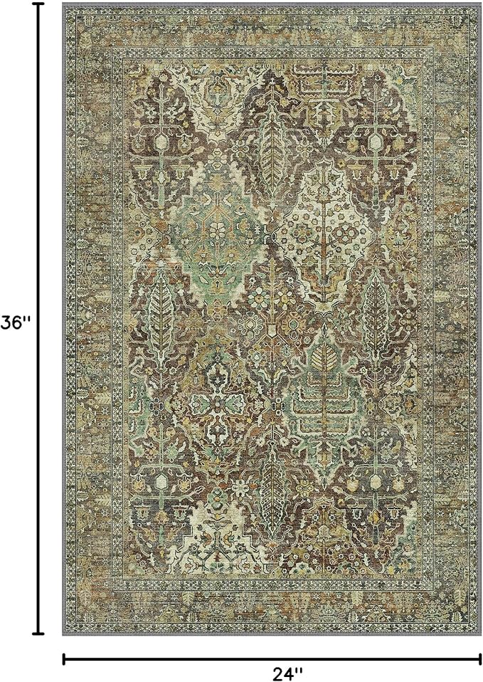 2x3 Entrance Rug Machine Washable Rug Small Door Mat, Ultra-Thin Low Pile Pad - Image 2