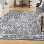 Nourison Home Astra Machine Washable Dark Blue 7'10" x 10' Area Rug by NourisonHome