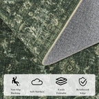 Washable Area Rug 8x10 Green Rugs - Image 6