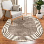 Country Earth Tone Brown Minimalist Distressed Home Office Rugs 5x8 - Image 2