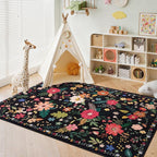 Living Room Rug 6x9 Rug Machine Washable Boho Area Rug Non Slip Floral Vintage - Image 5