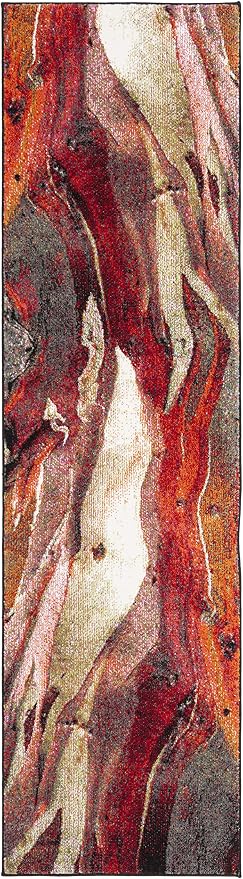 SAFAVIEH Glacier Collection 2'3" x 6' Red / Multi GLA126A Modern Abstract - Image 2