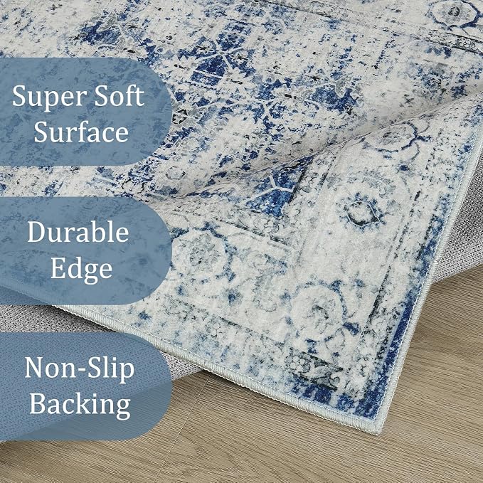 Morebes Vintage Rug Runners for Hallways Non Slip, Washable Runner Rug 2x10 - Image 3
