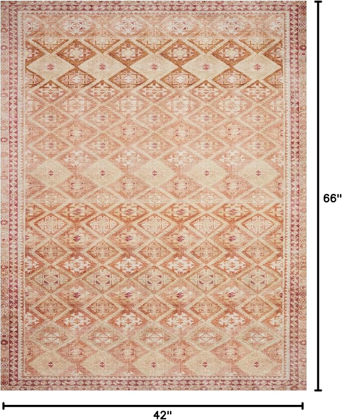 Loloi Layla Collection LAY-16 Natural/Spice 3'-6" x 5'-6" .13" Thick Accent Rug - Image 2