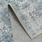 Vintage Area Rug 4x6 Blue Entryway Office Washable Carpet Non Slip Bedroom - Image 9