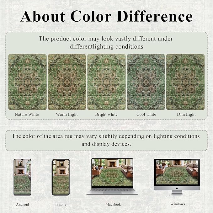 9x12 Large Area Rugs for Living Room Ultra-Soft Washable Rug Vintage Distressed - Image 7