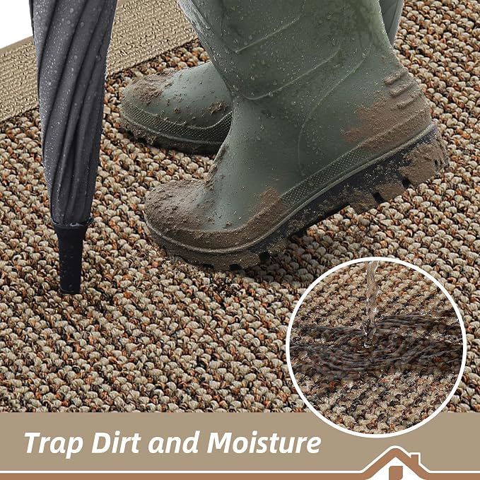 BEQHAUSE Indoor Door Mat 24" x 36", Dirt Trapper Door Mats Non-Slip Entryway - Image 3