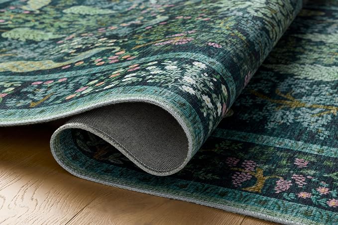 Loloi Rifle Paper Co. Canopy Collection CNP-05 Teal 2'-3" x 5' Accent Rug - Image 6