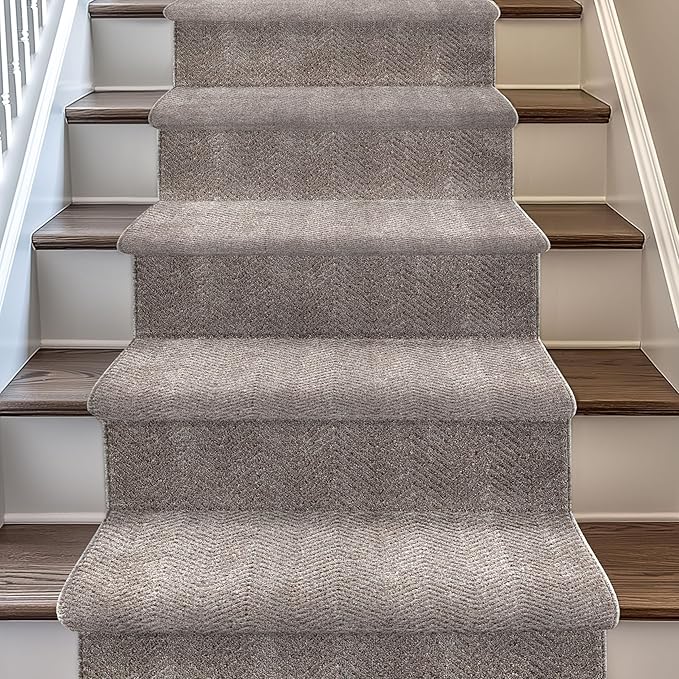 Well Woven Custom Size Hallway & Stair Runner- Harlow Pompeii Taupe 31 Inches by WellWovenRugs