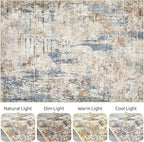 6x8Ft Area Rug Washable Rugs: Living Room Large Abstract Modern Soft Stain - Image 9