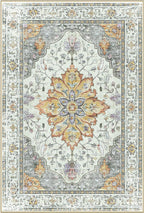 Area Rugs 2'6''x14' Washable Non-Slip, Floral Vintage Distress Print Pattern - Image 8
