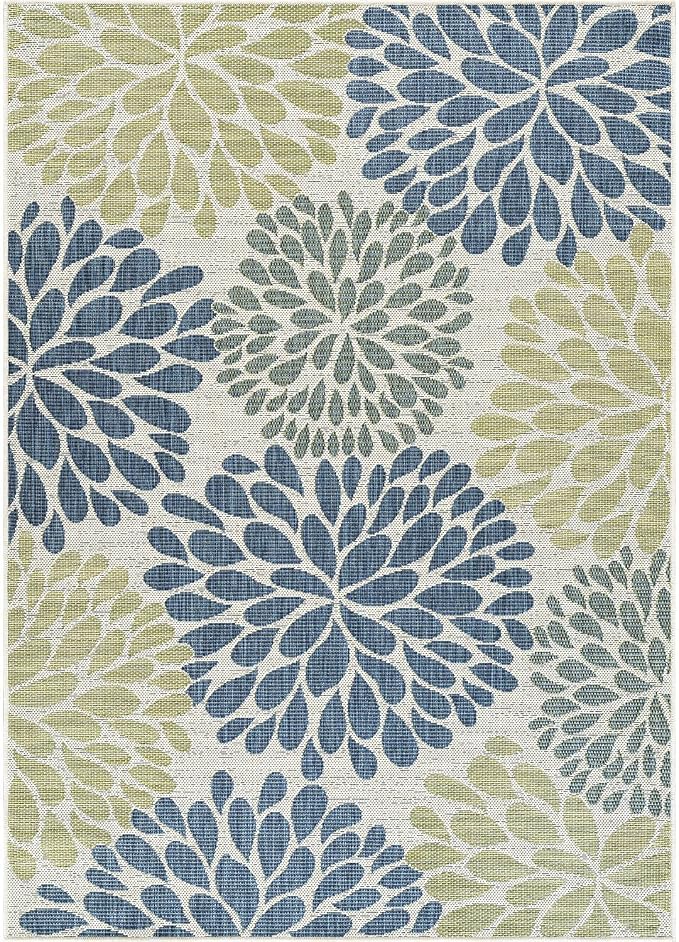 Beverly Rug Outdoor Rug 10x14 Modern Exotic Tropical Leaf Area Rugs - Image 2