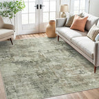 Abstract Rug 8x10 Large Living Room Neutral Modern Washable Area Rugs - Image 8