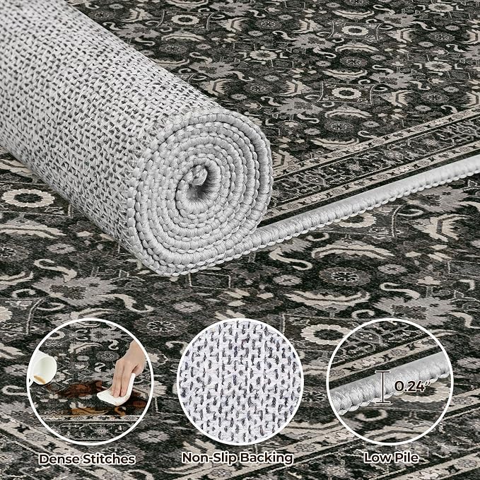 WITSHOCK Living Room Area Rugs 3x10: Soft Non-Slip Backing Washable Rugs - Image 7