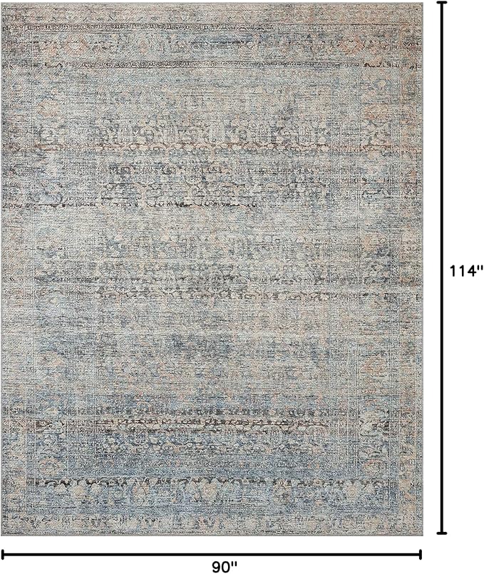 Loloi Amber Lewis Billie Collection BIL-05 Denim/Blush 7'-6" x 9'-6", 0.19" - Image 2
