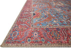 Loloi Loren Collection LQ-10 Blue/Red 7'-6" x 9'-6" Area Rug - Image 2