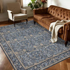Washable Living Room Rug: 6x9 Boho Floral Soft Area Rug - Image 3