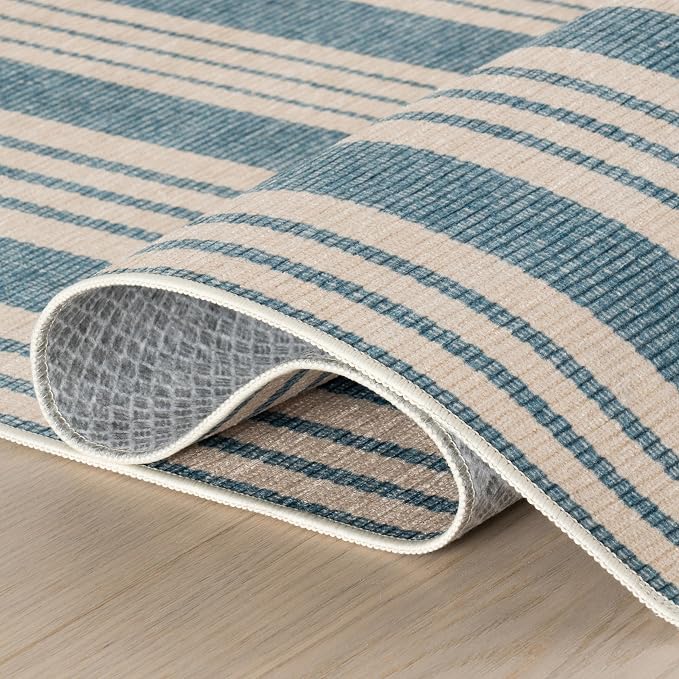 Dash & Albert Talos Blue Machine Washable Rug, 6 X 9 Feet - Image 5