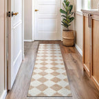 Rugshop Diamond Wave Shag Runner Rug Beige 2' 3" x 8' Perfect by Rugshop