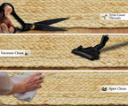 Flatweave Runner 4x10 Oval Kilim Jute Runner Hand Braided Jute Thick 0.27" - Image 5
