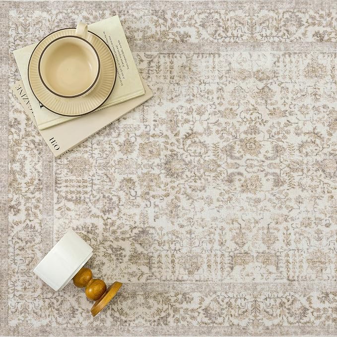 Light Brown Runner Rug 2'6"x12' Washable Carpet - Image 6
