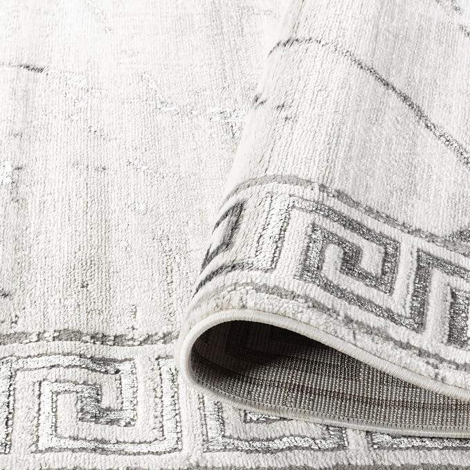 GLORY RUGS Area Rugs Marble 4x5 Cream Gray Carpet Modern Abstract Rug Living - Image 5