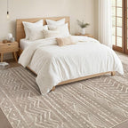Nakagishi 5x8 Area Rug Living Room: Washable Boho Large Neutral Soft Rugs - Image 5