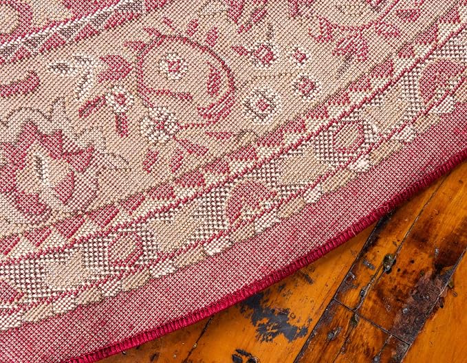 Unique Loom Reza Collection Traditional Persian Style Area Rug, Burgundy/Ivory - Image 8