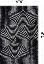 Rugshop Circles Arch Shag Area Rug Anthracite Dark Gray 4' x 6' Ideal - Image 2