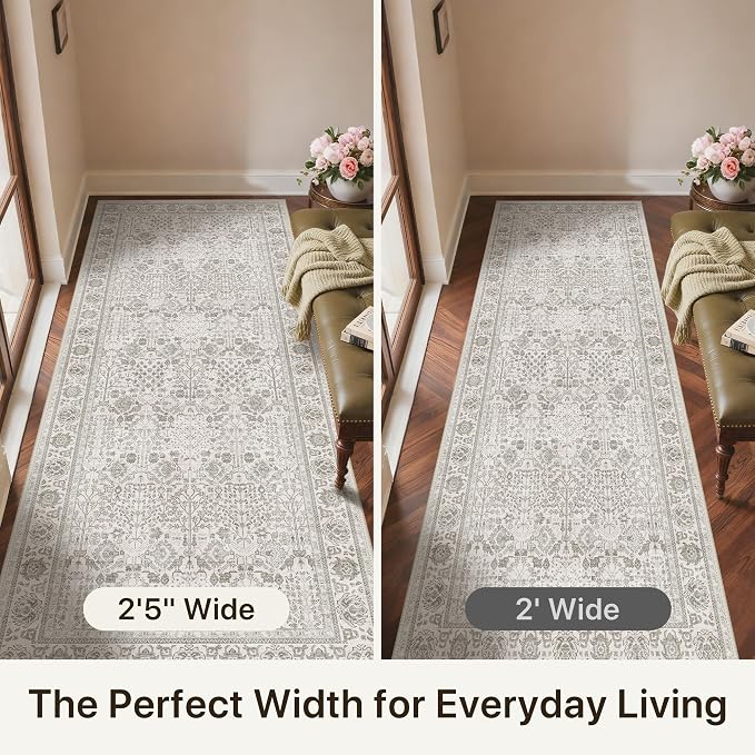 Bavni 2'6''x6 Rug Runners for Hallways, Washable Runner Rug Non Slip, Vintage - Image 6