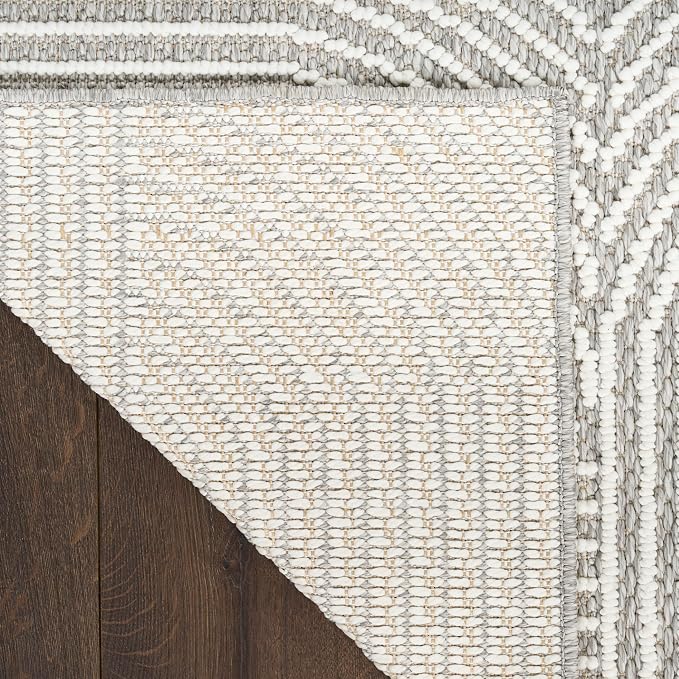 Nourison Home Textured Home Grey Ivory 7'10" x 9'10" Area Rug - Image 10