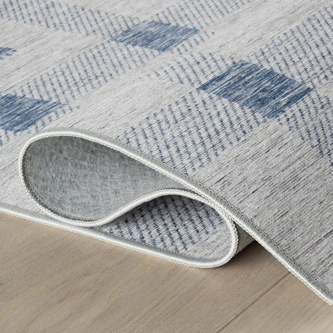 Dash & Albert Valen Plaid Blue Machine Washable Rug, 8.5 X 11.5 Feet - Image 5