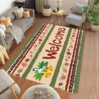 Vintage Christmas Area Rugs 3x4ft Merry Christmas Snowflakes Floral Winter - Image 3