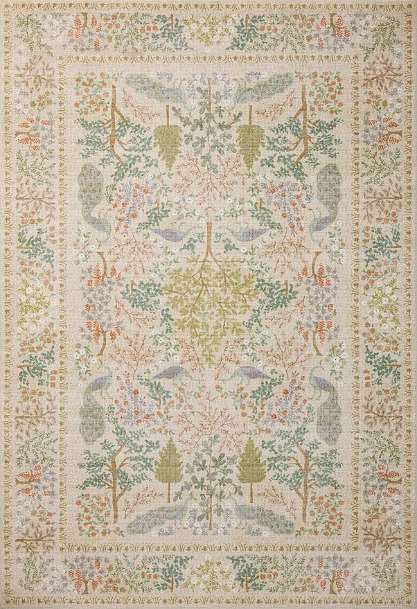 Loloi Rifle Paper Co. Canopy Collection CNP-05 Ivory 3'-9" x 3'-9" Round Accent - Image 2