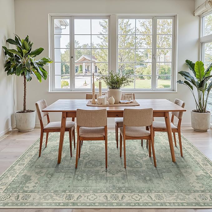 GENIMO 8x10 Area Rugs for Living Room, Machine Washable Non Slip Vintage Rugs - Image 3