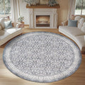 jinchan Round Rug 7ft Washable Circle Soft Rug by JINCHAN