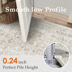 Taupe Runner Rug 2x5 Hallway Machine Washable Kitchen Vintage Distressed Non - Image 3