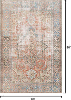 Loloi Loren Collection LQ-15 Terracotta/Sky 5'-0" x 7'-6" Area Rug - Image 2