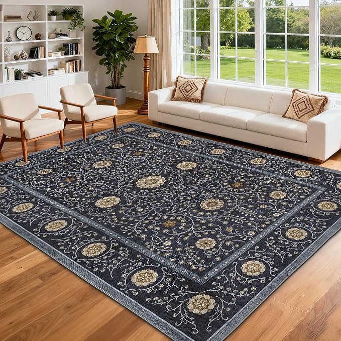 GarveeHome Boho 5x7 Area Rug for Bedroom, Floral Vintage Rugs for Living Room by GarveeHome