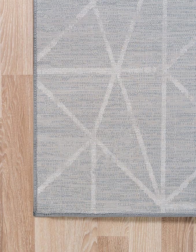 Rugs.com Lattice Trellis Collection Rug – 6 Ft Runner Gray Low-Pile Rug Perfect - Image 8