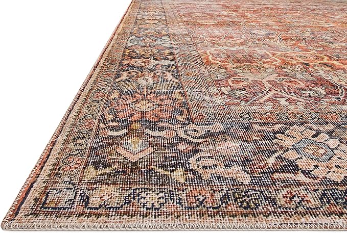 Loloi Layla Collection LAY-02 Spice/Marine 2'-6" x 9'-6" .13" Thick Runner Rug - Image 4