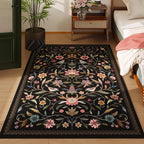Vintage Medallion Floral 4x6 Rug, Machine Washable Non-Slip Area Rug, Low Pile - Image 4