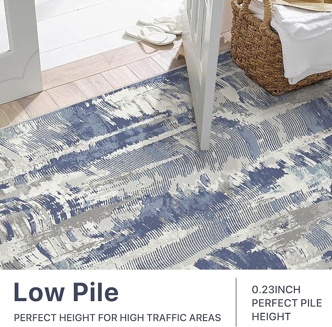 Washable Rug 8x10 Area Rug for Living Room Bedroom, Large Modern Abstract Rug - Image 2