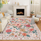 DUKINO 5x7 Area Rug, Floral Rugs by DUKINO
