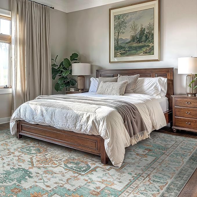GENIMO 3x5 Area Rugs for Living Room, Machine Washable Non Slip Vintage Rugs - Image 3
