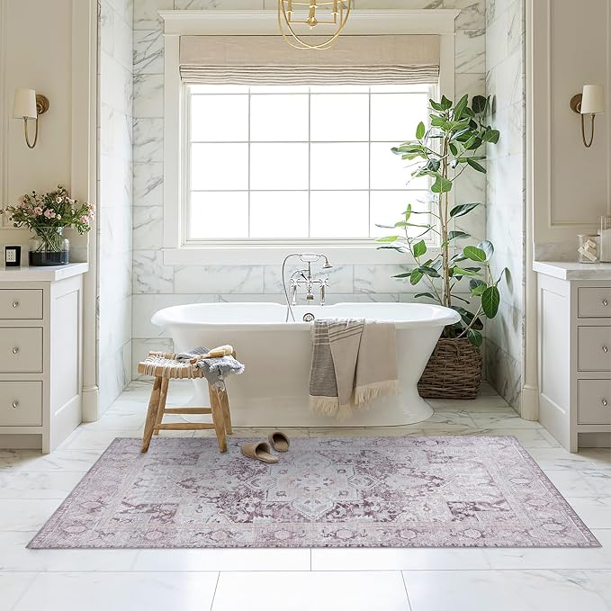 Washable Area Rug. Modern Farmhouse. Vintage. Turkish. Bohemian. Distressed. - Image 8