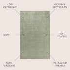 JONATHAN Y Haze Solid Low-Pile Green Indoor Area Rug 6x9, Minimalist, - Image 2